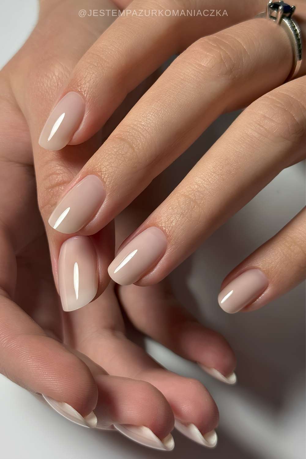 Classy nude beige manicure