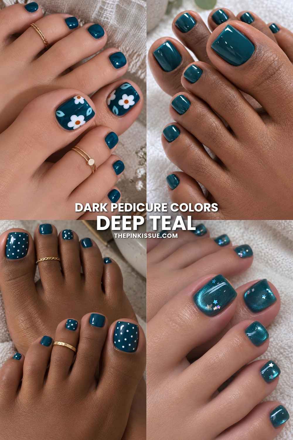 Deep teal pedicures