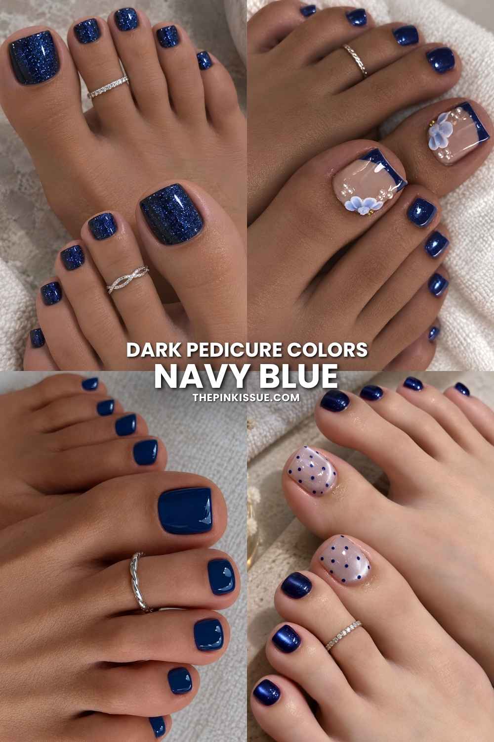 Navy blue pedicure ideas