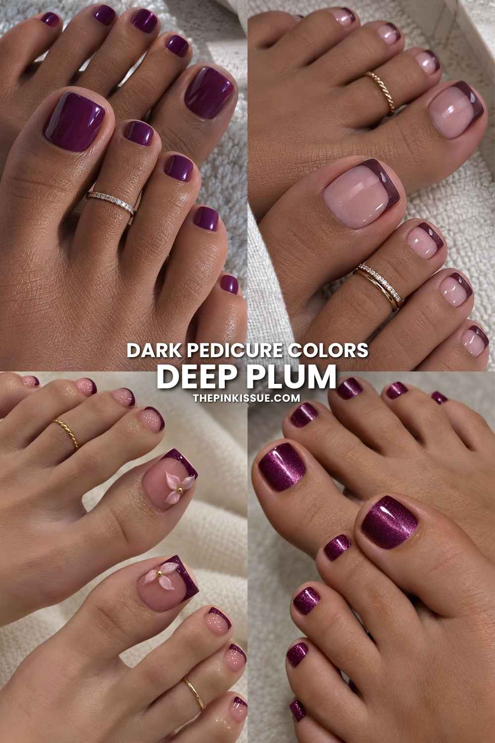 Plum pedicure designs