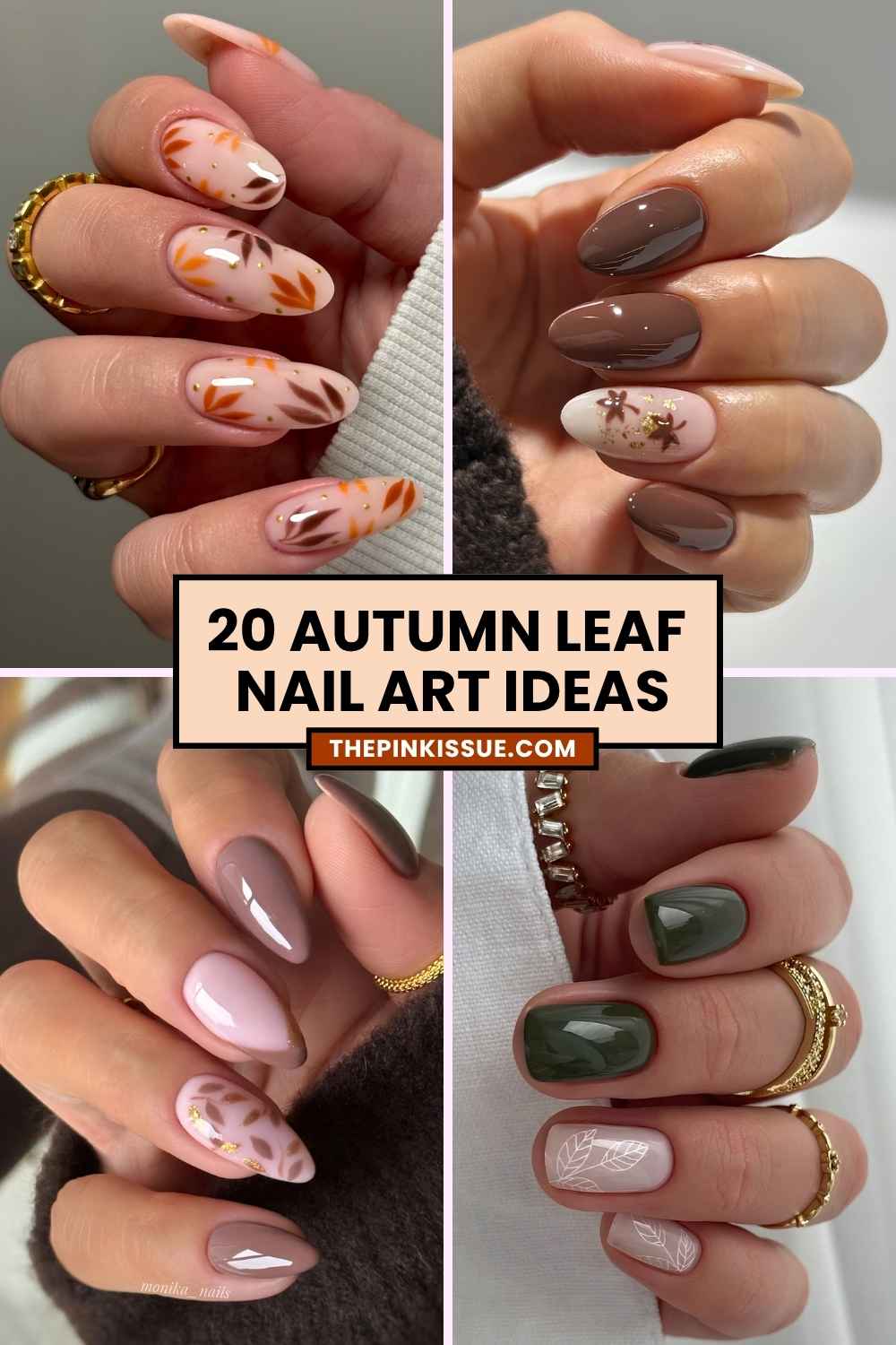 Autumn leaf nail designs Pinterest