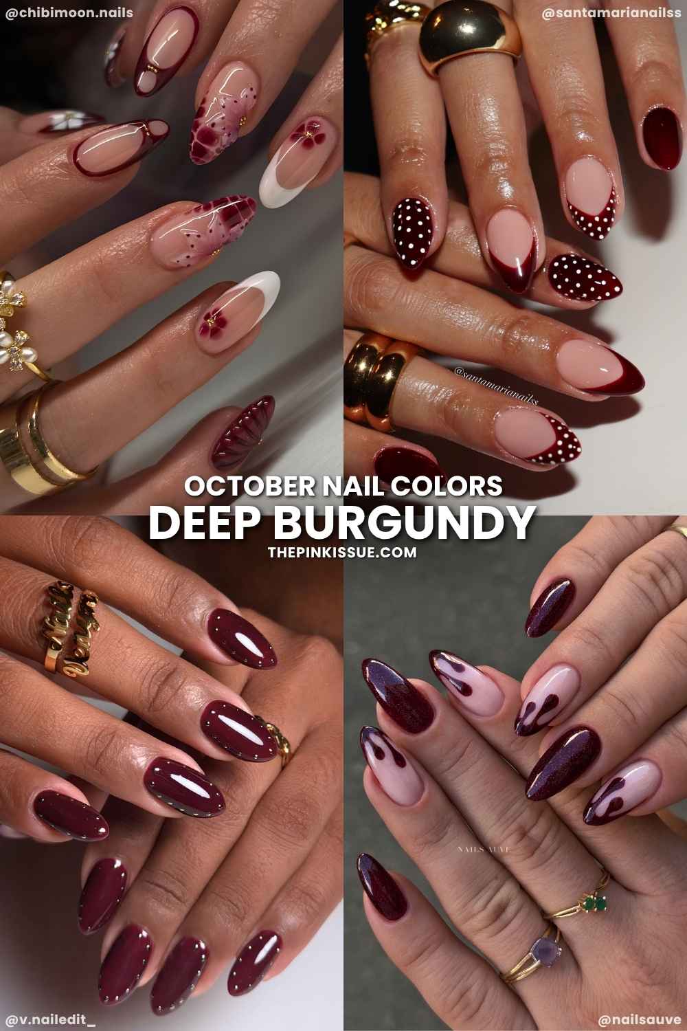 Burgundy october nails