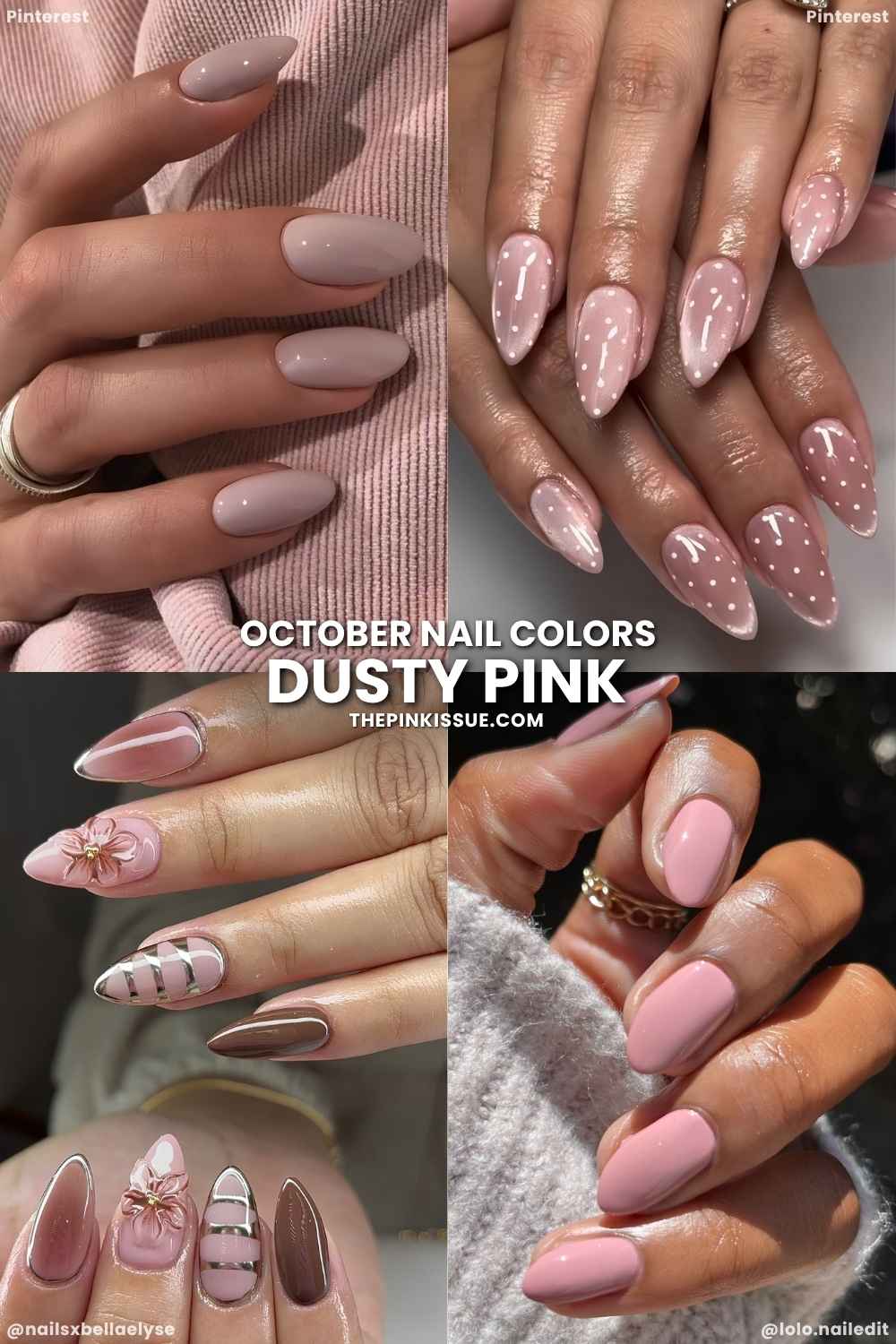 Dusty pink Ocober manicures