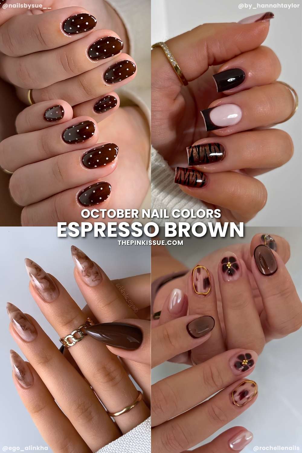 Espresso brown manicures