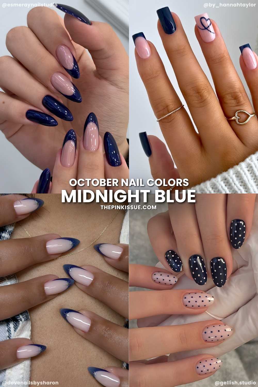 Midnight blue manicures