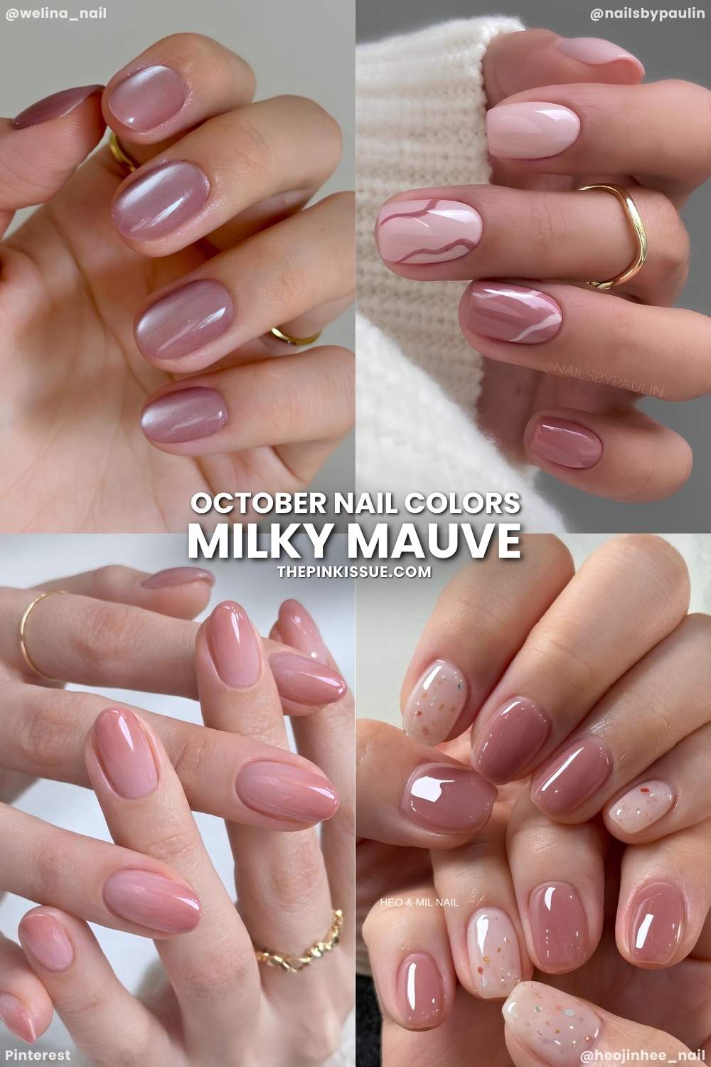 Milky mauve manicures
